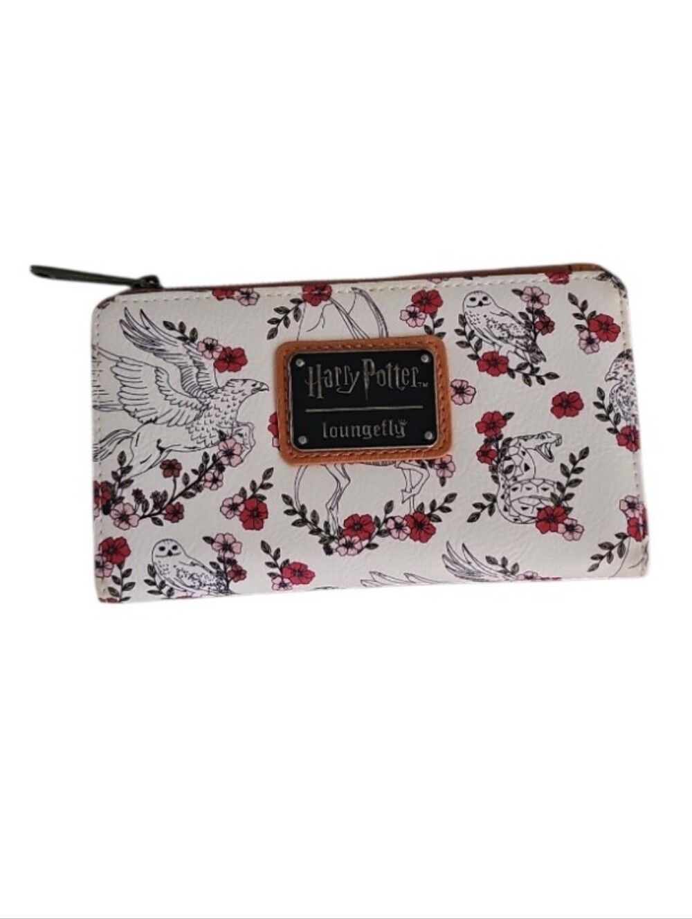 Loungefly Harry Potter Floral Bifold Wallet Hedwig Fawkes Thestral NWOT Vegan